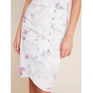 Tie dye denim pencil skirt by Anthropologie